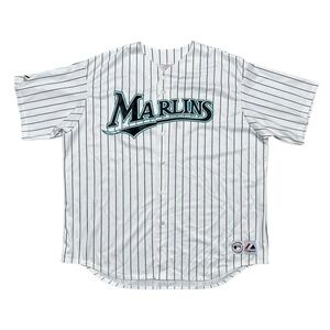 Vintage 90s Majestic Florida Marlins Luis Castillo USA Made Jersey Mens 3XL